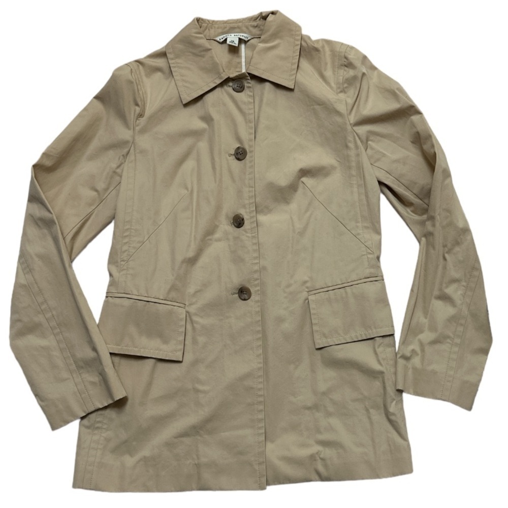 Banana Republic Trench Coat Blazer Safari Travel Classic Neutral Button Close